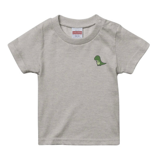 まろお恐竜（緑）刺繍キッズTシャツ